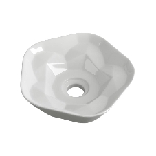 Раковина санфаянс накладная круглая BAU Element Cristal D40.5, белая