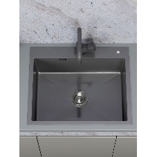 Мойка кухонная из нержавеющей стали BAUEDGE SOUL КТ5045В NANO BLACK, сифон EASY CLEAN в комплекте.