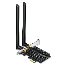 Адаптер Tp-Link ARCHER TX50E 11AX 3000Mbps dual-band PCI-E adapter, 2402Mbps at 5G and 574Mbps at 2.4G, support Bluetooth 5.0, WPA2 encryption, two external Antennas.