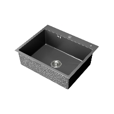 Мойка кухонная из нержавеющей стали BAUEDGE SOUL КТ5045В NANO BLACK, сифон EASY CLEAN в комплекте.