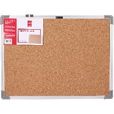 Доска пробковая Deli E39052 пробка коричневый 45x60 см, алюминиевая рама