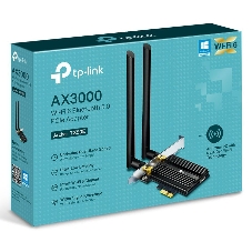 Адаптер Tp-Link ARCHER TX50E 11AX 3000Mbps dual-band PCI-E adapter, 2402Mbps at 5G and 574Mbps at 2.4G, support Bluetooth 5.0, WPA2 encryption, two external Antennas.