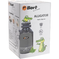 Измельчитель пищевых отходов Bort Alligator Plus, 750 Вт., объем 1 450 мл., пневмовыключатель