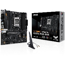 Материнская плата ASUS TUF GAMING A620M-PLUS WIFI, AM5, AMD A620, 4xDDR5, 4xSATA, 2xM.2, 1xPCIe 4.0 x16, 2xPCIe x1, 2xDP, 1xHDMI, 1x 2.5Gb LAN, 4xUSB-A 2.0, 2xUSB-A 3.2 Gen 1, 3x3.5 мм, 7.1, mATX