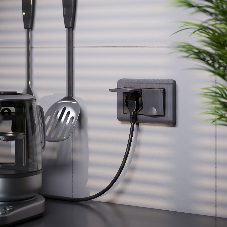 Розетка двойная влагозащ. с зазем. с защит. крышками и шторками Werkel W1172204 (графит рифленый)