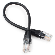 Патч-корд UTP Cablexpert cat.5e 0.25м, литой, многожильный, черный