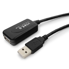 Кабель Gembird USB 2.0 удлинительный, активный 4.8м AM/AF, черный