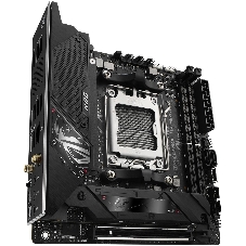 Материнская плата ASUS ROG STRIX B650E-I GAMING WIFI, AM5, AMD B650, 2xDDR5, 2xSATA, 2xM.2, 1xPCIe 5.0 x16, 1xHDMI, 1x 2.5Gb LAN, 4xUSB-A 3.2 Gen 2, 1xUSB-A 3.2 Gen 1, 1xUSB-C 3.2 Gen 2x2, 3x3.5 мм, 7.1, Mini-ITX