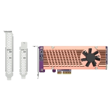 Плата расширения QNAP QM2-2P-344A 2 x M.2 22110 or 2280 PCIe (Gen3 x4) NVMe SSD slots, Low-profile flat and Full-height brackets included.