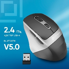 Мышь беспроводная Oklick 516MW черный/серебристый, 1600 dpi, радиоканал, Bluetooth, USB, кнопки - 6