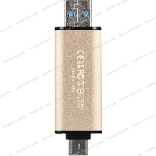 Флешка USB Transcend JETFLASH 930C (TS256GJF930C), 256Mb, USB 3.2 Type-C/Type-A, R/W 420/400, золотистый/черный