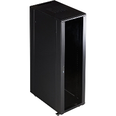 Шкаф серверный Lanmaster (TWT-CBB-42U-8X10-G1) напольный 42U 800x1000 мм пер. дв. стекл. задн. дв. двуст. 2 бок. пан. 800 кг черный IP20