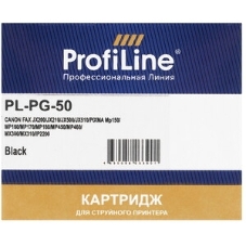 Картридж струйный ProfiLine PL-PG-50 для принтеров Canon FAX JX200/JX210/JX500/JX510/PIXMA MP150/MP160/MP170/MP180/MP450/MP460/MX300/MX310/IP2200 с чернилами Black