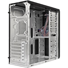Компьютерный корпус Miditower ExeGate UN-605B Black, ATX, (UN500, 120мм), 2*USB, Audio, замок блокировки кнопки питания