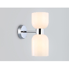 Настенный светильник Ambrella light LH56087/2 СH/FR хром/белый матовый E14*2 max 40W 215*120*300