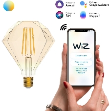 Лампа светодиодная Gauss филаментная Smart Home DIM+CCT E27 Diamond Golden 6,5 Вт 2000-5500К 1370112