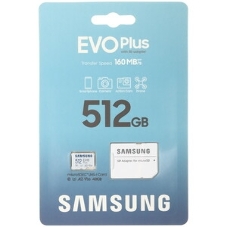Флеш карта microSDXC 512Gb Samsung MB-MC512SA/EU EVO Plus + adapter