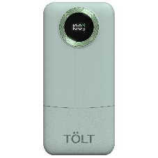 Портативный аккумулятор TOLT Lit KP128 Green, 10000mAh, 22,5W, fast charging and PD, green, CCC/ Powerbank TOLT Lit KP128 Green, 10000mAh, 22,5W, fast charging and PD, green, CCC