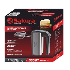Миксер Sakura SA-6324SBK Premium 500 Вт, 5 скоростей, турбо
