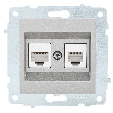 Ovivo Механизм роз. комп. 2-местн. (RJ45 CAT6), серебро, 600-000310-230