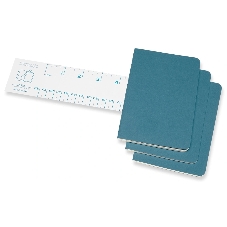 Блокнот Moleskine CAHIER JOURNAL CH013B44 Pocket 90x140 мм, обложка картон, 64 страниц, нелинованный, голубой (3 шт)