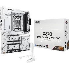 Материнская плата ASUS X870 MAX GAMING WIFI7 W, AM5, AMD X870, 4xDDR5, 4xSATA, 3xM.2, 1xPCIe 5.0 x16, 2xPCIe 4.0 x16, 1xPCIe 3.0 x16, 1xHDMI, 2xUSB Type-C (Display), 1x2.5Gb LAN, Wi-Fi 7, Bluetooth 5.4, 2xUSB-C 40Gbps, 1xUSB-A 10Gbps, 3xUSB-A 5Gbps, 4xUSB-A 2.0, 3x3.5 мм, 7.1, ATX