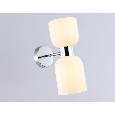 Настенный светильник Ambrella light LH56087/2 СH/FR хром/белый матовый E14*2 max 40W 215*120*300