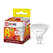Лампа светодиодная LED-JCDR-VC 8Вт 230В GU5.3 3000К 720лм IN HOME 4690612020327 Лампа светодиодная LED-JCDR-VC 8Вт 230В GU5.3 3000К 720лм IN HOME 4690612020327