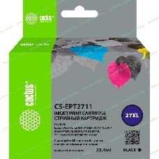 Картридж струйный Cactus CS-EPT2711 27XL черный (22.4 мл) для Epson WorkForce WF-3620/3640/7110/7210