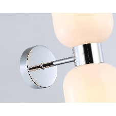 Настенный светильник Ambrella light LH56087/2 СH/FR хром/белый матовый E14*2 max 40W 215*120*300