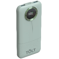 Портативный аккумулятор TOLT Lit KP128 Green, 10000mAh, 22,5W, fast charging and PD, green, CCC/ Powerbank TOLT Lit KP128 Green, 10000mAh, 22,5W, fast charging and PD, green, CCC