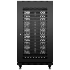 Шкаф серверный напольный Cabeus ND-05C-42U60/80-BK IP20, 42U, 2055х600х800 мм (ВхШхГ), дверь: перфорация, боковая панель: сплошная, разборный, чёрный