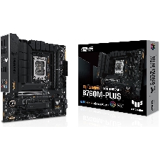 Материнская плата ASUS TUF GAMING B760M-PLUS, LGA 1700, Intel B760, 4xDDR5, 4xSATA, 2xM.2, 1xPCIe 5.0 x16, 1xPCIe 4.0 x4, 1xPCIe x1, 2xUSB-A 3.2 Gen 2, 3xUSB-A 3.2 Gen 1, 2xUSB 2.0, 1xUSB-C 3.2 Gen 2x2, 1x2.5Gb LAN, 5x3.5 мм, 7.1, mATX