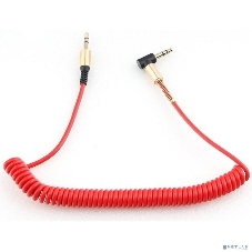 Кабель Cablexpert аудио 90˚ спиральный CCAB-02-35MMLC-1.8MR. 3.5 Jack (M)/3.5 Jack (M), красный, 1.8м, блистер