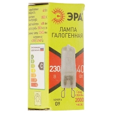 Лампа галогенная ЭРА G9-JCD-40-230V-Cl(100/1000/35000)