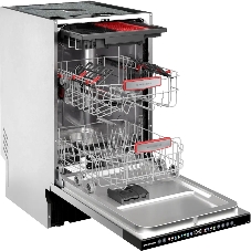 Встраиваемая посудомоечная машина Kuppersberg GHL 4531, High-Tech, 45 см, 11 комплектов, 3 корзины, 8 программ, отсрочка старта, автоматическое открывание двери, LED подсветка, сенсорное управление с цветными иконками программ, луч на полу, половинная загрузка, UV-лампа, энергоэффективность А