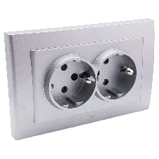 Ovivo Розетка 2-ая с/з МИНА (MINA), серебро, 401-100300-907