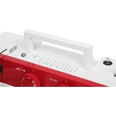 Швейная машина Janome 1522RD белый/красный, электромеханическая, вертикальный качающийся, 25 операций, петля автомат