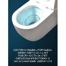 Унитаз напольный безободковый торнадо обратного потока Bau Dream Hurricane-2, усиленное быстросъёмное