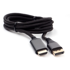 Кабель DisplayPort->HDMI Cablexpert CC-DP-HDMI-4K-6, 4K, 1.8м, 20M/19M, черный, экран, пакет