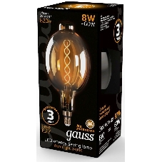 Лампа светодиодная филаментная Gauss Filament Vintage 8Вт цок.:E27 шар 220B 2400K св.свеч.бел.теп. (упак.:1шт)