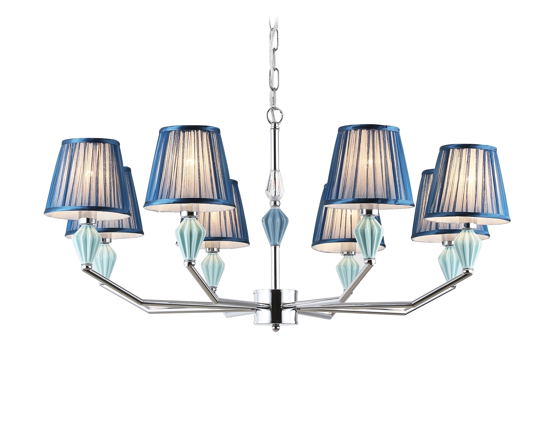 Люстра Ambrella light LH75063/8 CH/DB хром/темно синий E14/8 max 40W D870*810