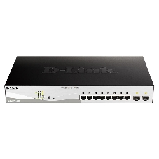 Коммутатор D-Link DGS-1210-10MP/F1A, 8×1 Гбит/с + 2×1 Гбит/с SFP, настраиваемый