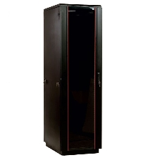 Шкаф телекоммуникационный напольный 42U (600x600) дверь стекло, черный (ШТК-М-42.6.6-1ААА-9005) (3 коробки)