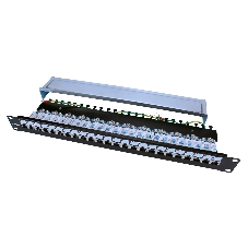Патч-панель 19дюйм PP3-19-24-8P8C-C5E-SH-110D 1U 24 порта RJ45 полн. экран. кат.5e Dual IDC ROHS черный Hyperline 246037