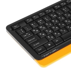 Комплект клавиатура+мышь A4Tech FStyler F1010 проводной, USB, 1600 DPI, чёрный/оранжевый