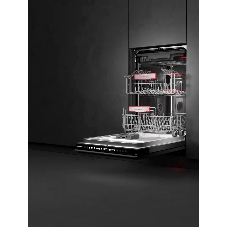 Встраиваемая посудомоечная машина Kuppersberg GHL 4531, High-Tech, 45 см, 11 комплектов, 3 корзины, 8 программ, отсрочка старта, автоматическое открывание двери, LED подсветка, сенсорное управление с цветными иконками программ, луч на полу, половинная загрузка, UV-лампа, энергоэффективность А