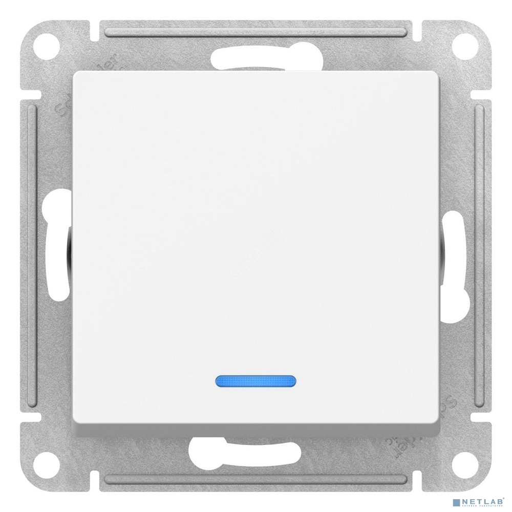 Механизм переключателя проходного 1-кл. СП AtlasDesign 10А IP20 (сх. 6а) 10AX с подсветкой бел.