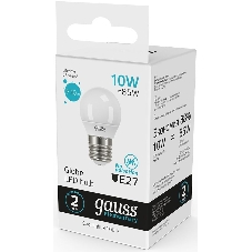 Лампа светодиодная Gauss Elementary 10Вт цок.: E27 шар 220B 4100K св. свеч. белый. нейт. (упак.: 10 шт)