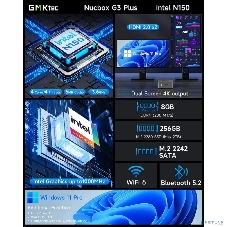 Мини-компьютер GMK Technology G3S/N95/16+512GB NucBox G3S/N95/16+512GB (Intel N95) 16GB+512GB, Win11 Pro